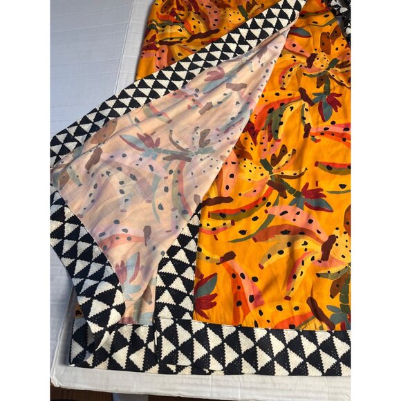 Farm Rio Contrast Wrap Midi Skirt Anthropologie Vibrant Banana Print XS beaded - Picture 6 of 16